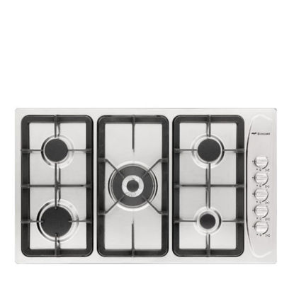 Picture of BOMPANI HOB GAS  BUILT-IN  5 BURNERS 90 CM  CAST IRON FULL SAFETY STAINLESS - BO293GC/L
