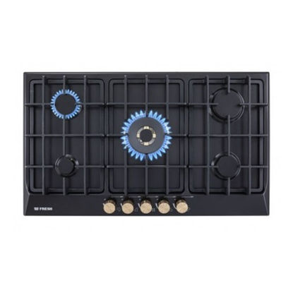 Picture of FRESH Gas Built-In Hob 5 Burner 90 cm Cast Iron Safety Black - F-9845