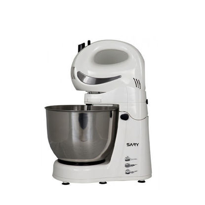 Picture of SARY Mixer With Stainless bowl 400 Watt 5 Speeds White - SRSMW-21006