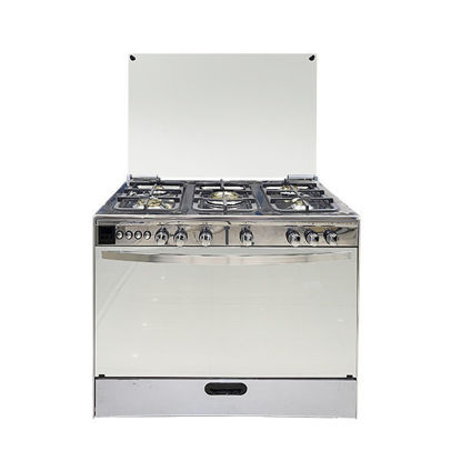 Picture of Techno Gas Cooker Fantom 5 Burners 60*90 CM Free Stand Digital With Fan Stainless - FantomStainless3730