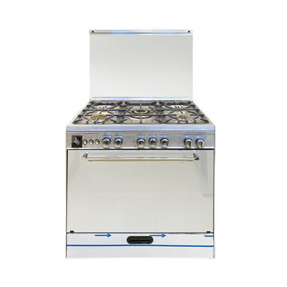 Picture of Techno Gas Cooker Fantom 5 Burners 60*80 CM Free Stand Digital With Fan Stainless - FantomStainless3620