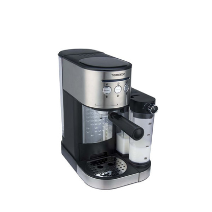 صورة ماكينة قهوة إسبريسو أوتوماتيك ماركة تورنيدو 15 بار 1.2 لتر ، 1230-1470 وات لون أسود × استانلس - موديل TCM-14125