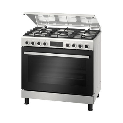 Picture of BOSCH COOKER 90 * 60 CM 5 BURNERS STAINLESS STEEL DIGITAL WITH GRILL HGX5G7W59S
