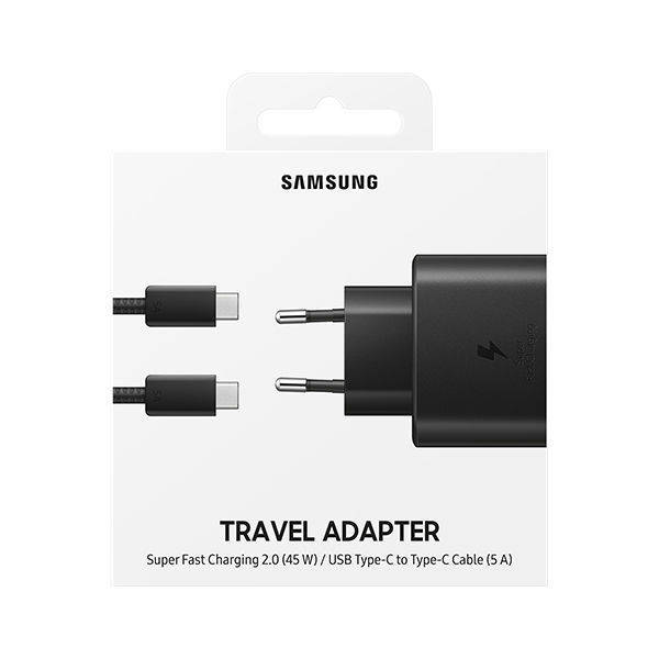 45W Travel Adapter - C to C Cable - Black