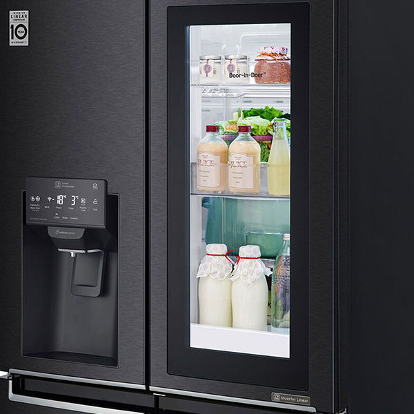 LG Refrigerator 4 Doors 508L with InstaView Door-In-Door™ - Black - GC-X22FTQEL