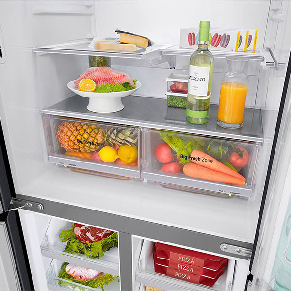 LG Refrigerator 4 Doors 508L with InstaView Door-In-Door™ - Black - GC-X22FTQEL