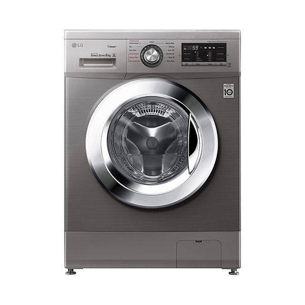 LG Steam Washing Machine 8Kg Chrome Knob - Silver - FH4G6TDY6