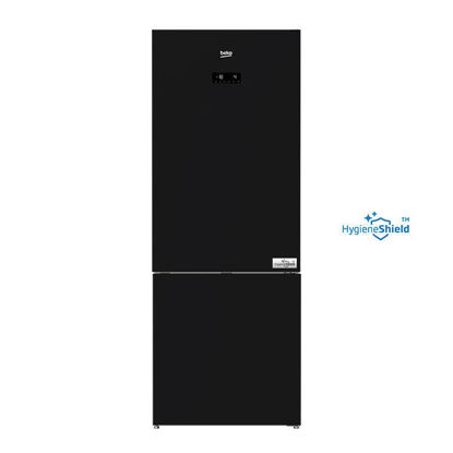 Beko Combi Refrigerator No Frost 2 Doors 560L - Black Glass - RCNE560E40ZGBUV