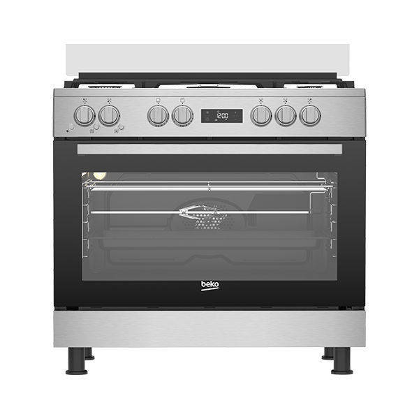 Beko Gas Cooker 5 Burners 60*90 cm Timer Digital - Stainless Steel - GGR15325FXNS