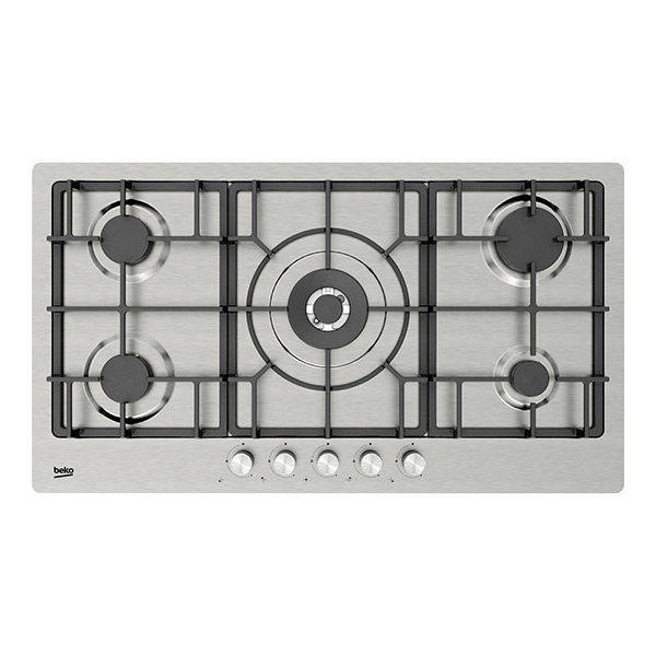 Beko Built-In Gas Hob 90cm 5 Gas Burners - Stainless Steel - HIMW 95226 SXEL