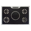 Premium Gas Cooker Plus Electric I Chef 5 Burners 60*90 CM Stainless Steel Black - PRM6090GS-AC-383-IDSH-S-F