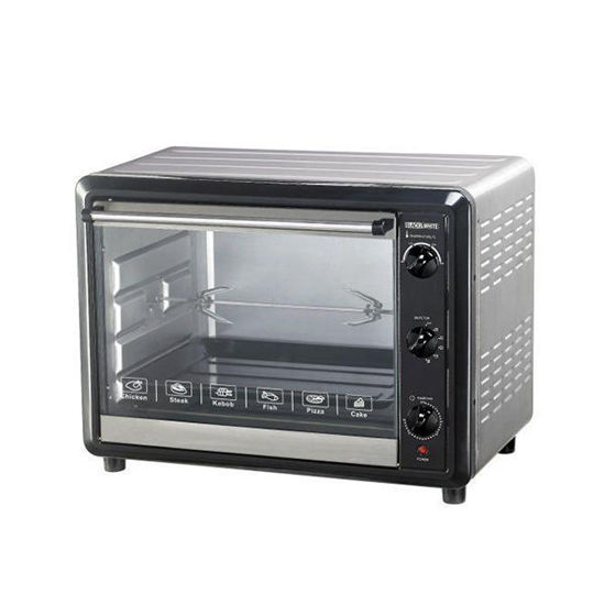 Black and White Electric Oven  Turbo with Grill, 60 Liters, Black/Silver - B60