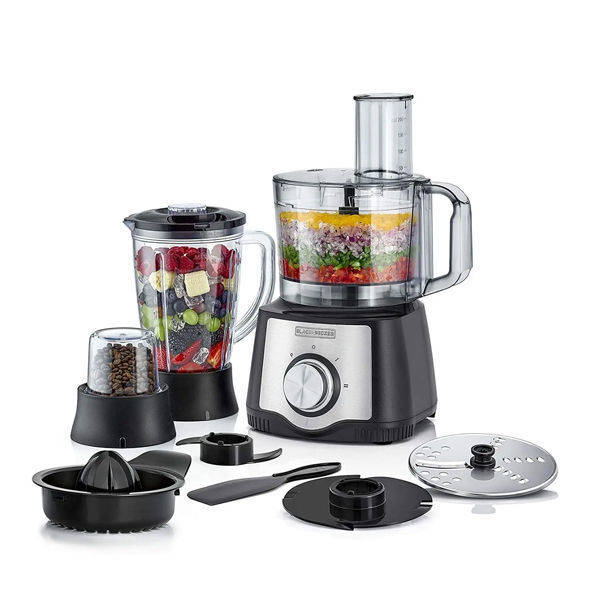 Black + Decker 6 in 1 Food Processor, 600 Watt, Black - FX650