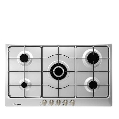 BOMPANI HOB GAS BUILT-IN 5 BURNERS  90 CM CAST IRON FULL SAFETY STAINLESS - BO293MA/L