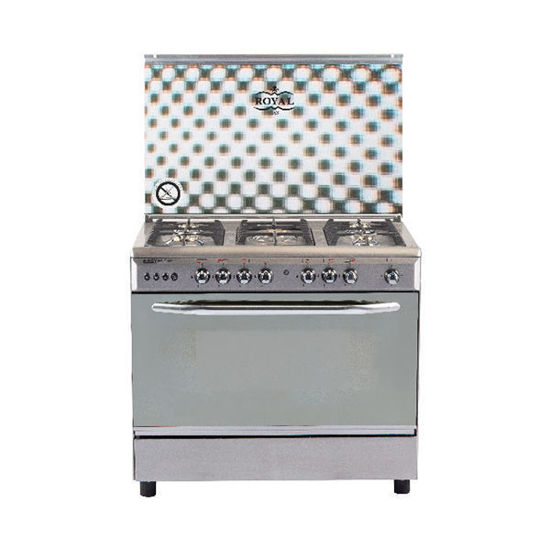 Royal Gas Cooker Light Cast  5 Burners 60*80 cm With Fan Stainless Steel - 2010278