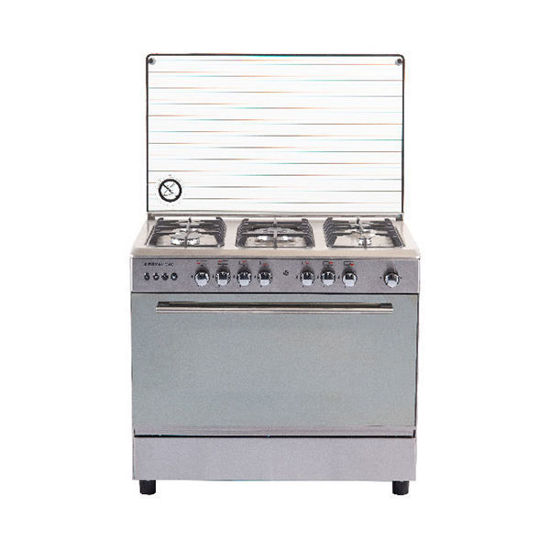 Royal Gas Cooker Crystal Cast 5 Burners 60*80 cm With Fan Stainless Steel - 2010224