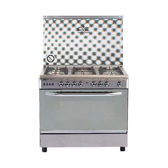Royal Gas Cooker Light  5 Burners 60*90 cm With Fan Stainless Steel - 2010258