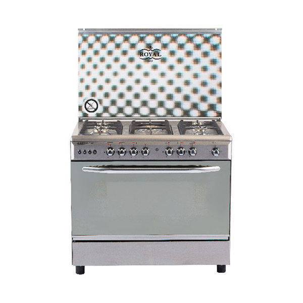 Royal Gas Cooker Light  5 Burners 60*90 cm With Fan Stainless Steel - 2010258