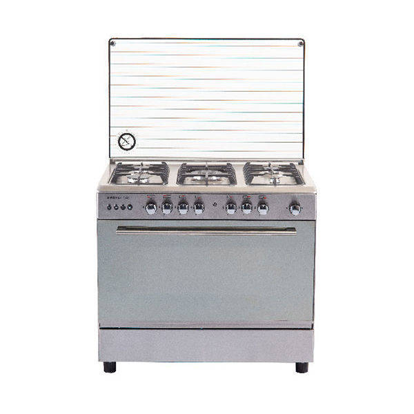 Royal Gas Cooker Crystal Cast 5 Burners 60*90 cm With Fan Stainless Steel - 2010253
