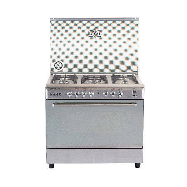 Royal Gas Cooker Crystal Cast Digital 5 Burners 60*90 cm With Fan Stainless Steel - 2010255