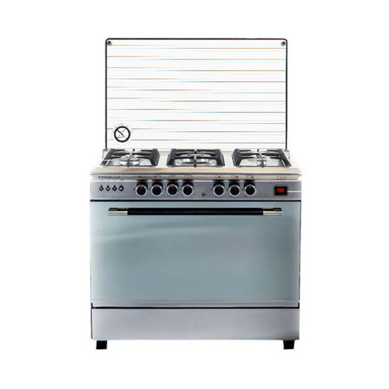 Royal Gas Cooker Perfect Cast Digital 5 Burners 60*90 cm With Fan Safety Stainless Steel - 2010245
