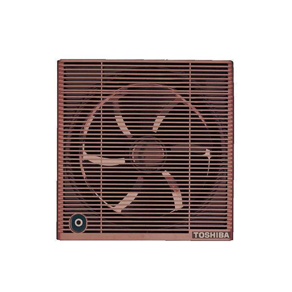 TOSHIBA Bathroom Ventilating Fan 25cm Size 30×30 cm In Brown Or Off White Color With Privacy Grid - VRH25S1