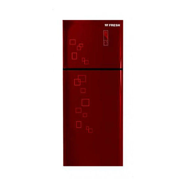 Fresh Refrigerator Digital 397 Liters Glass Door Red - FNT-MR470 YGR