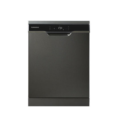 TORNADO Dishwasher 15 Person, 60 cm, Digital, 8 Programs, Dark Inox - TDV-FN158CDX