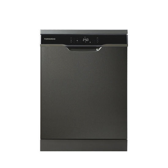 TORNADO Dishwasher 15 Person, 60 cm, Digital, 8 Programs, Dark Inox - TDV-FN158CDX