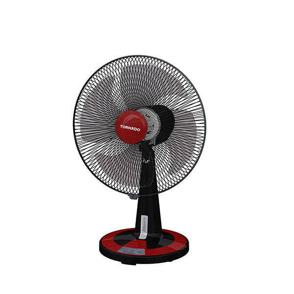 TORNADO Desk Fan 16 Inch, 4 Blades, Black x Red - TDF16D