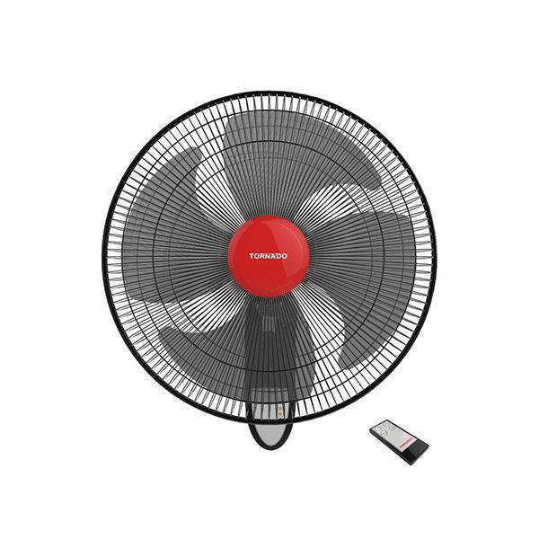 TORNADO Wall Fan 16 Inch, 4 Blades, Remote, Black - EPS-16R