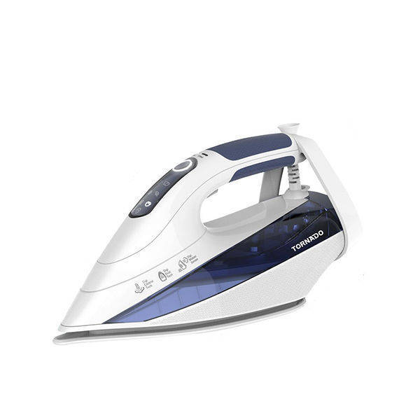 TORNADO Digital Steam Iron 2400-2800 Watt, Ceramic Soleplate, White x Blue - TST-2400E