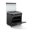 White Point Free Standing Gas Cooker 5 Burners 80*60 CM Black With Stainless Top - WPGC 8060 BXTA