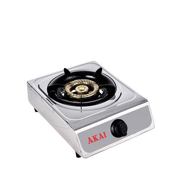 Akai Gas Cooker Stainless Steel Flat 1 Burner Silver - AK-200