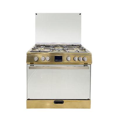 Picture of Techno Gas Cooker Lokloka 5 Burners 60*90 CM Free Stand Digital With Fan Gold - LoklokaGold4730