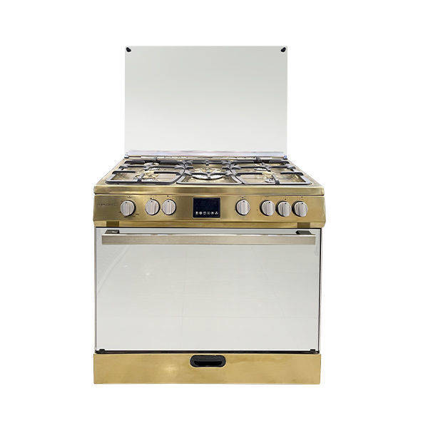 Techno Gas Cooker Lokloka 5 Burners 60*90 CM Free Stand Digital With Fan Gold - LoklokaGold4730