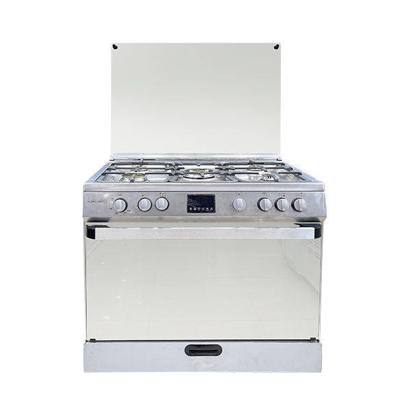 Techno Gas Cooker Lokloka 5 Burners 60*90 CM Free Stand Digital With Fan Stainless - LoklokaStainless4730