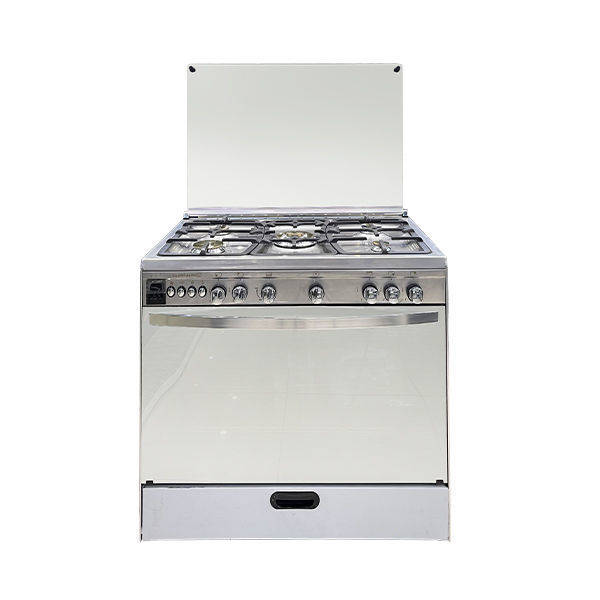 Techno Gas Cooker Mega 5 Burners 60*90 CM Stainless handles Digital With Fan Stainless - MegaStainless3730