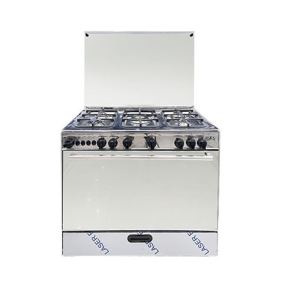 Techno Gas Cooker Saif 5 Burners 60*90 CM Free Stand With Fan Stainless Steel - SaifStainless3730