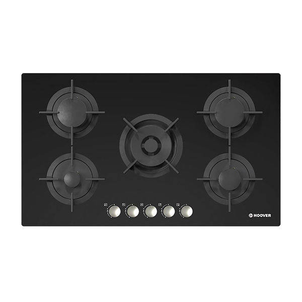 HOOVER Built-In Hob 90 x 60 CM, 5 Gas Burners, Glass Black - HGV95SMWCGB EGY