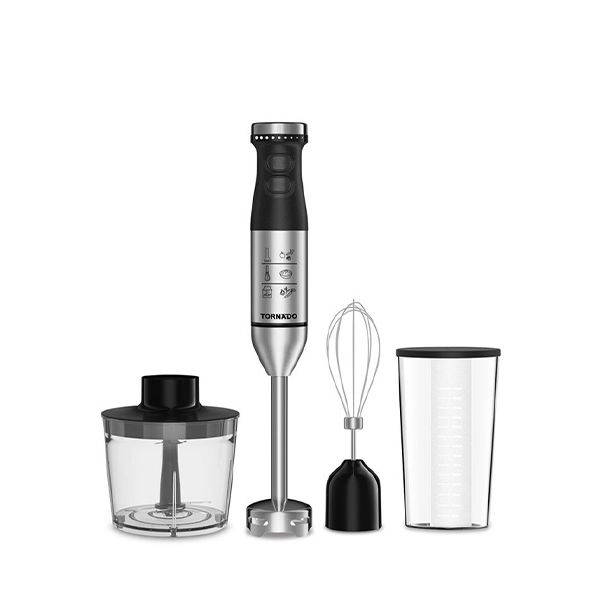 TORNADO Hand Mixer 600 Watt With Stainless Steel Egg Beater Black - THB-600M