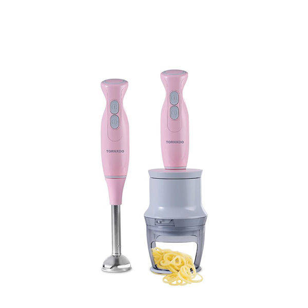 TORNADO Hand Blender 1000 Watt with Stainless Steel Weapons Pink - THB-1000ER