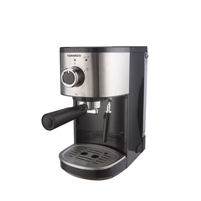 Manual Espresso Machine for Capsules, Tornado Powder 15 Bar 1.2 Liter, 1250-1450 Watt Black x Stainless - MODEL TCM-14512ES