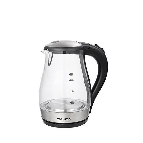 Tornado Glass Kettle 1.7 Liter, 1850-2200 Watt, Clear Glass Color - TKG-2117