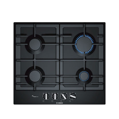 Picture of BOSCH BUILT-IN GAS HOB 4 BURNER 60 CM CAST IRON - Black - PCP6A6B90