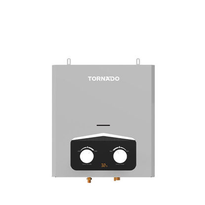 TORNADO Gas Water Heater 6 Liter without Chimney, Digital, Natural Gas, Silver - GH-6SN-S