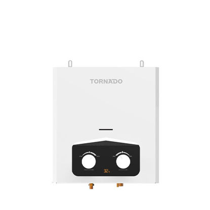 Picture of TORNADO Gas Water Heater 6 Liter without Chimney, Digital, Natural Gas, White - GH-6SN-W
