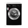 White Point Front Load Full Automatic Washing Machine 10 KG GRANDO 100% Italian In Black Color & Chrome Door - WPW 10121 DBC