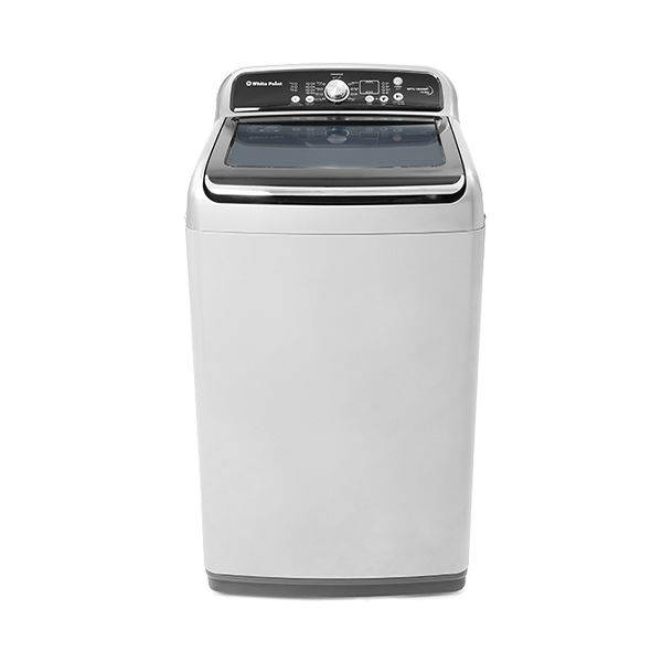 White Point Top Loading Washing Machine 13 KG GRANDO DUO Digital Screen - Diamond Drum - Soft Close Glass Door & Anti-Rust Galvanized Metal Body Silver - WPTL 13 DGSMT