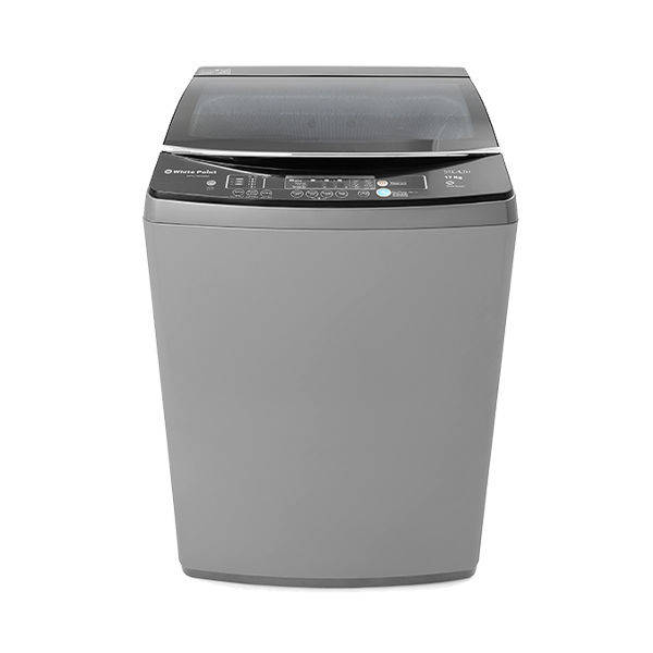 White Point Top Loading Washing Machine 15 KG Digital Screen - Diamond Drum - Soft Close Glass Door & Anti-Rust Galvanized Metal Body Dark Grey - WPTL150DGSMA